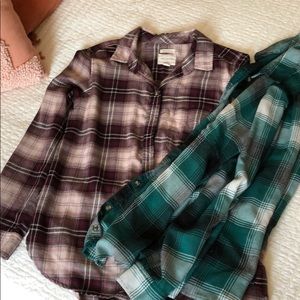 Two flannel shirts